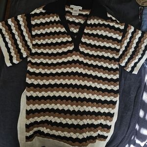 Oversivwd Knit Polo Shirt